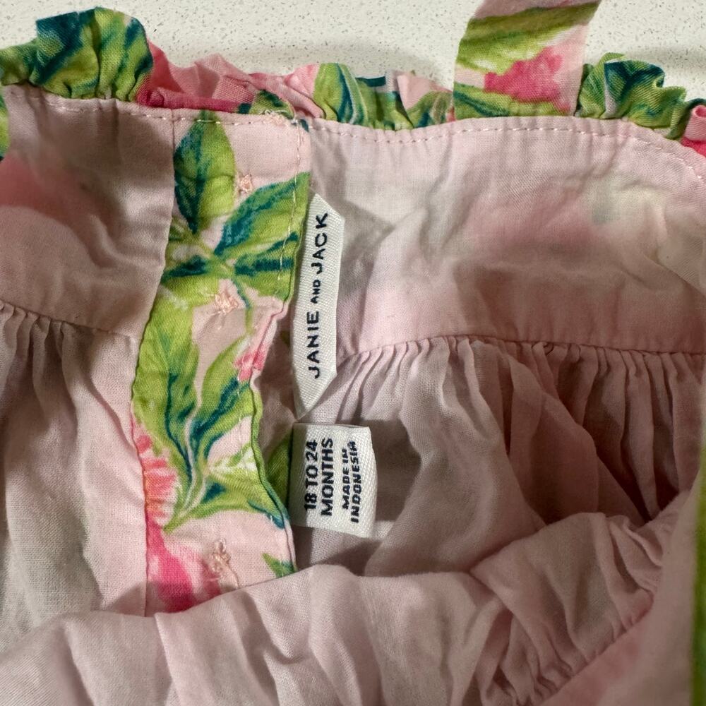 Janie and Jack Baby Girl 18-24M Floral Dress 100% Cotton - Picture 3 of 6